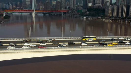 重庆黄花园大桥航拍素材视频