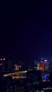 广州塔城市地标夜景航拍小蛮腰视频