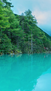 延时云南丽江蓝月谷蓝月湖旅游景点视频