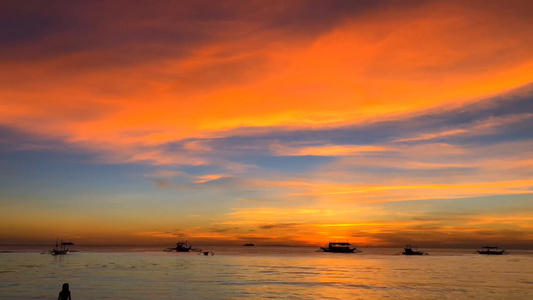 海滩夕阳视频