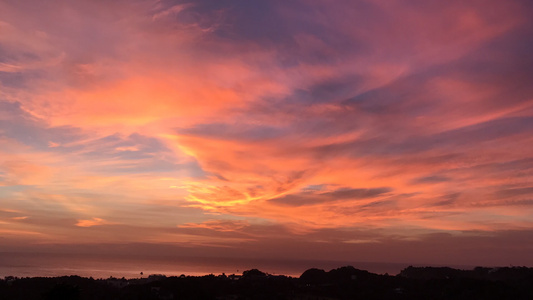 夕阳晚霞满天延时视频