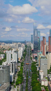 航拍广西南宁城市高楼商业大楼视频