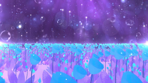 蓝色动态花海唯美大气粒子光效舞台背景视频30秒视频