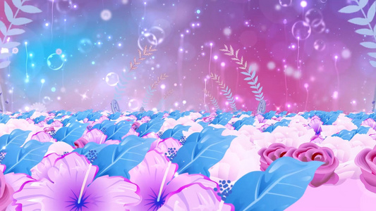 紫色动态花海唯美温馨粒子光效拖尾背景视频视频