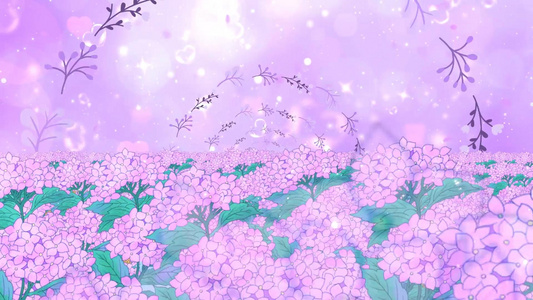 唯美紫色温馨花海动态粒子光效舞台背景视频视频