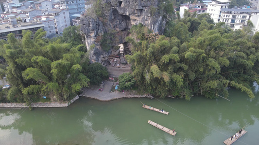 广西桂林阳朔十里画廊风景航拍视频