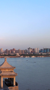 航拍城市风光地标建筑长江大桥江景交通道路车流素材风光城市视频