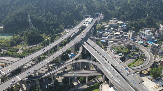 城市错综复杂高架立交桥航拍视频视频