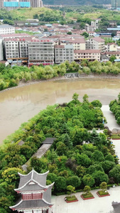 湖南怀化天平溪听溪阁竖屏航拍视频