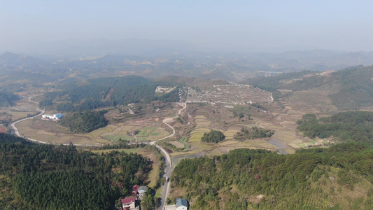 大气航拍航拍乡村田园风光 视频