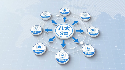 简约明亮科技文字数据项目架构分类展示模板视频