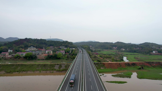 京广澳高速公路湖南衡东路段航拍视频