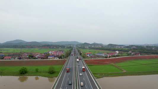 京广澳高速公路湖南衡东路段航拍视频