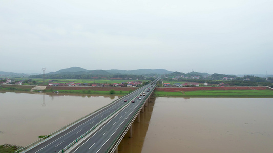 京广澳高速公路湖南衡东路段航拍视频