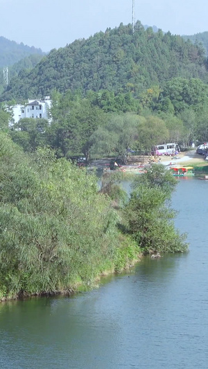 中国最美乡村江西婺源月亮湾景区旅游素材建筑群16秒视频