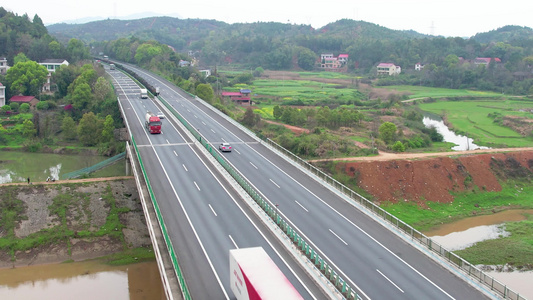 京广澳高速公路湖南衡东路段航拍视频