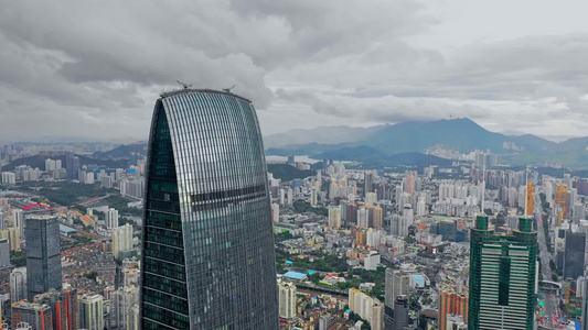 深圳罗湖区京基一百地王大厦城市地标航拍视频