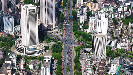 十字路口交通马路城市繁华车来车往视频