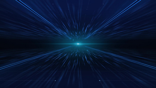 蓝色科技光线穿梭背景视频