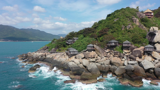 航拍海南省陵水黎族自治县分界洲岛景区海岛风光视频