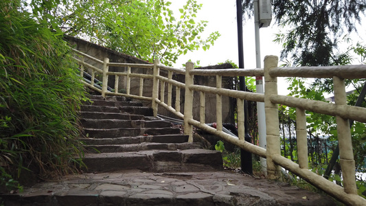 衡阳回雁峰景区登山步道视频