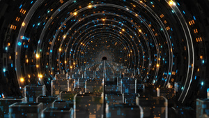 4K三维科幻空间隧道穿梭背景素材60秒视频