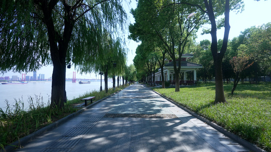 武汉汉阳江滩公园风景视频