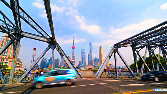 4K上海外滩白渡桥视频
