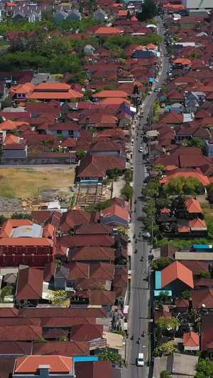 巴厘岛房屋建筑街道马路航拍旅行旅游32秒视频
