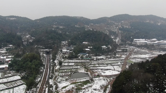 航拍冬天雪景济南大明湖 视频