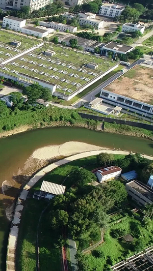 航拍深圳观澜水质净化厂污水净化19秒视频