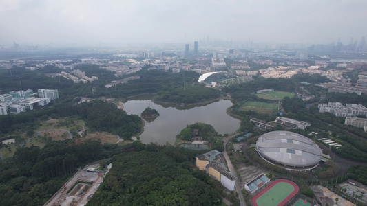 广州大学城航拍视频