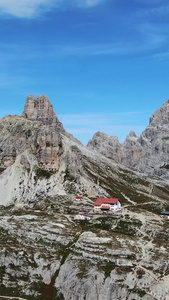 航拍意大利阿尔卑斯山脉多洛米蒂山区实拍视频欧洲旅游视频