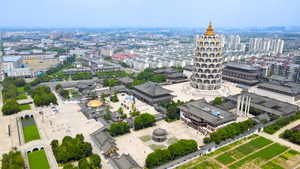 5A风景区常州宝林禅寺航拍合集4K124秒视频