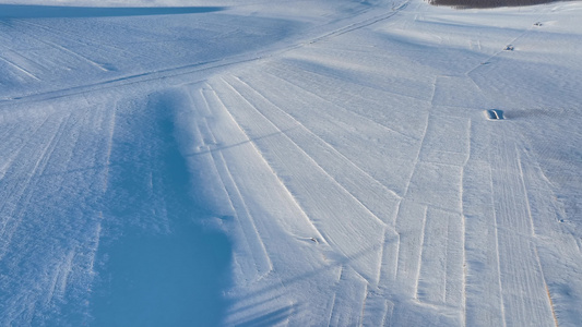 冬季山野雪原雪景视频