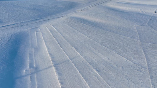 冬季山野雪原雪景视频