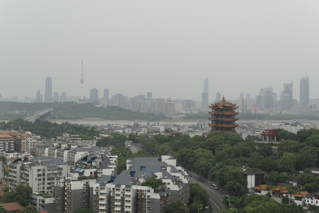 武汉地标长江大桥黄鹤楼延时摄影视频