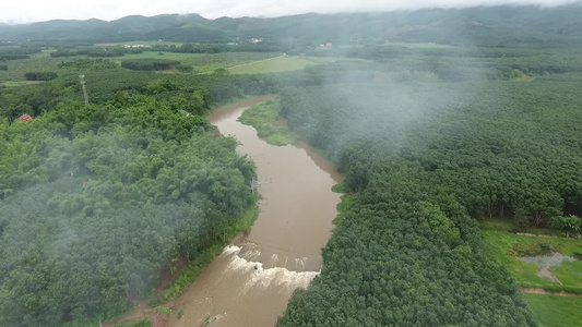 西双版纳景洪澜沧江航拍视频