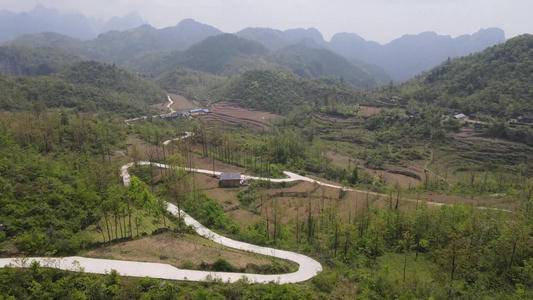 航拍大自然风光高山森林视频