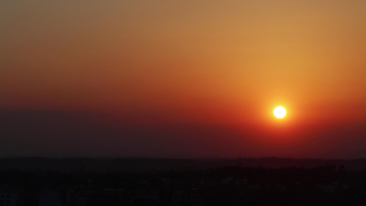 4k远山夕阳傍晚晚霞素材视频