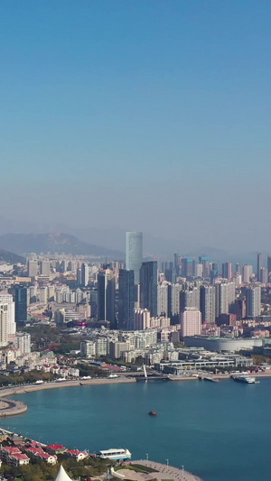 青岛市中心高楼群航拍视频大都市38秒视频