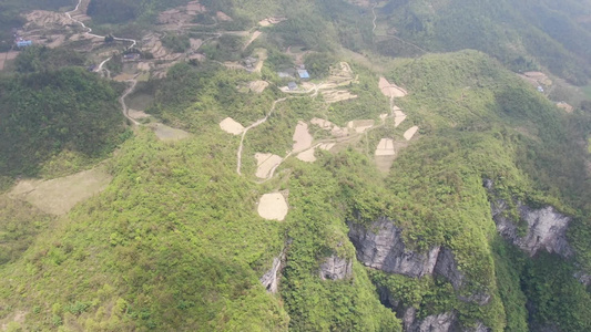 航拍大自然风光高山森林视频