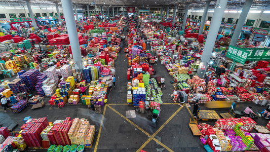 水果批发市场延时摄影视频