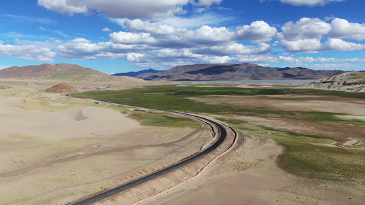 航拍西藏阿里地区公路219国道视频
