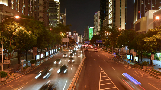 4K深圳深南东路车流夜景视频