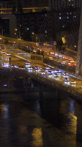 航拍城市夜景道路交通街景汽车车流素材道路素材视频