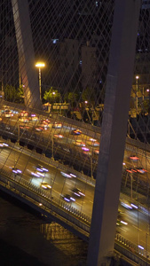 航拍城市夜景道路交通街景汽车车流素材城市素材视频