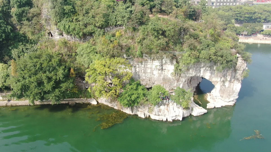 航拍广西桂林象鼻山景区视频