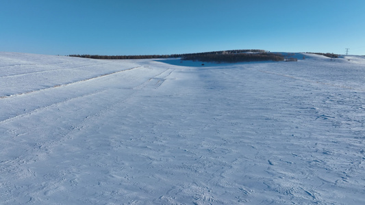 冬季山野雪原雪景视频