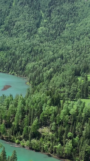实拍5A喀纳斯景区三道湾视频合集高山湖泊84秒视频
